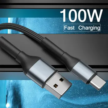 100W USB Typ C Kabel Schnelle Ladekabel Daten Kabel Für Huawei Xiaomi Samsung USB Typ C Super Schnelle Ladekabel