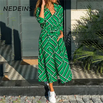NEDEINS 2020 Sommer Boho Strand-Maxi Kleid Für Frauen Freizeit Lange Kleid Mode Elegante Split Kleid Kleidung Für Frauen