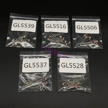 5Values *10 5mm GL5516 GL5528 GL5537 GL5539 GL5506 Foto Light Sensitive Resistor Fotowiderstand Kit 5516 5528 5537 5539 5506